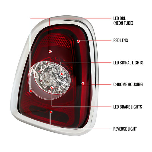 2011-2013 Mini Cooper LED Spec-D Tail Lights Red