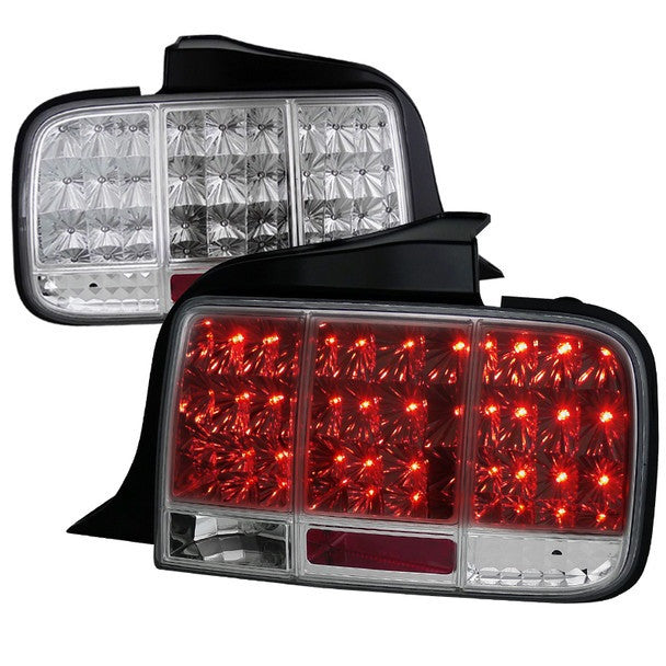 Spec-D 2005-09 Ford Mustang Sequential LED Tail Lights Chrome
