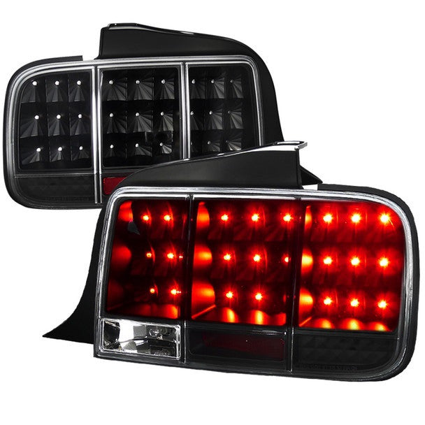 Spec-D 2005-09 Ford Mustang Sequential LED Tail Lights Black
