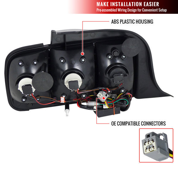 LT-GS30098GLED-TMX 1998-05 Lexus GS300 LED Tail Lights Smokedd Trunk Piece