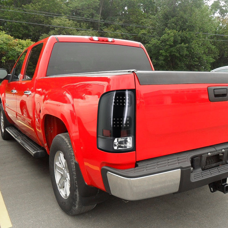 2007-13 GMC Sierra LED Tail Lights Black