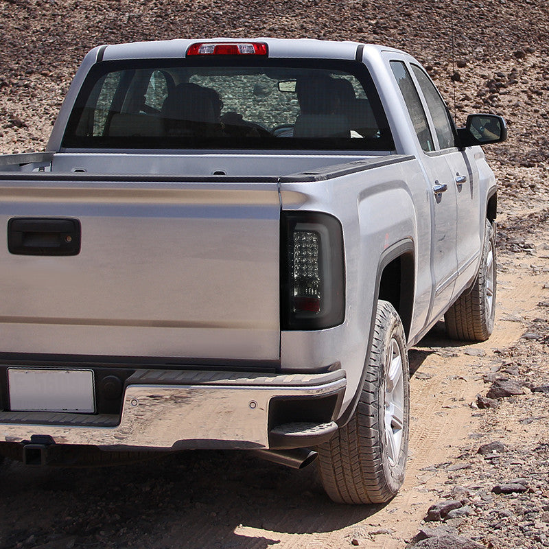 2014-16 GMC Sierra LED Tail Lights Glossy Black