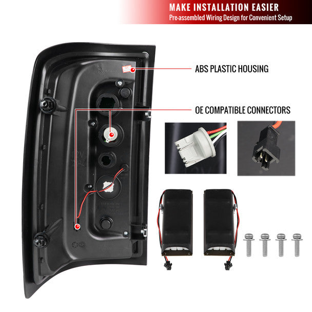 Spe-D 2014-2016 GMC Sierra LED Spec-D Tail Lights Red