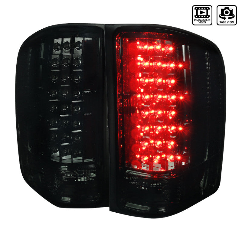 2007-13 Chevrolet Silverado LED Tail Lights Smokedd
