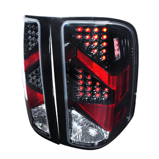 2007-2011 Chevrolet Silverado LED Spec-D Tail Lights Black