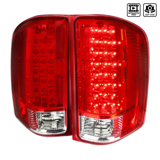 2007-2013 Chevrolet Silverado LED Spec-D Tail Lights Red