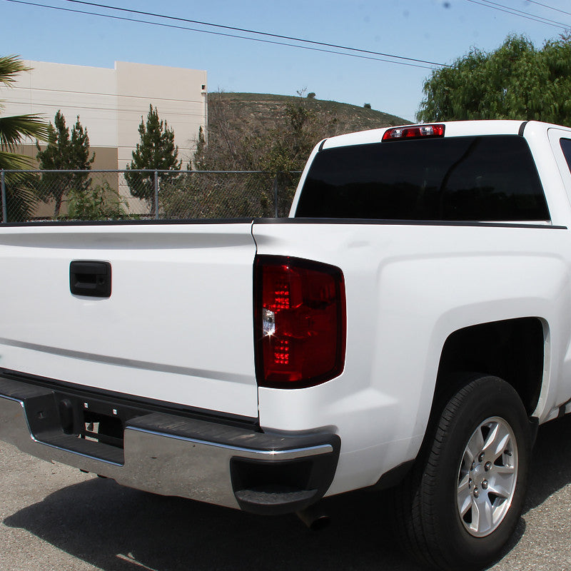 2014-2015 Chevrolet Silverado LED Spec-D Tail Lights Red/Smoked