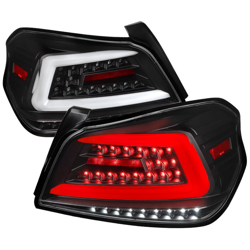 Spec-D 15-21 Wrx Sequential White Bar LED Tail Lights Black Clear Lens