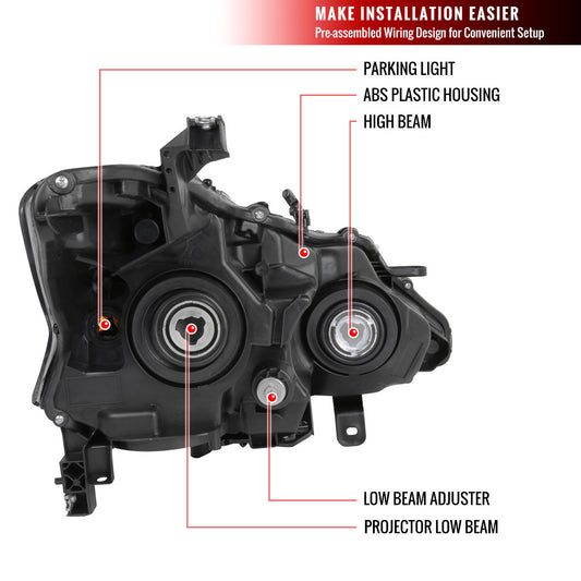 2013-2015 Nissan Altima Sedan Projector Spec-D Headlights Chrome