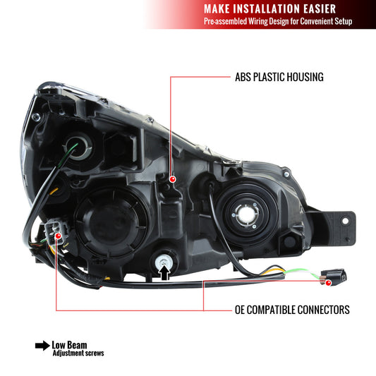 2010-2014 Outback Legacy Projector Spec-D Headlights Black Clear