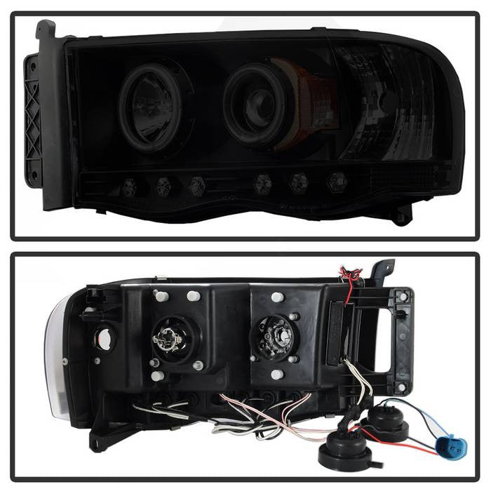 Spyder Dodge Ram 1500 2500 3500 03-05 CCFL Pro Headlights Black SM (PRO-YD-DR02-CCFL-BSM backside of the back rear panel