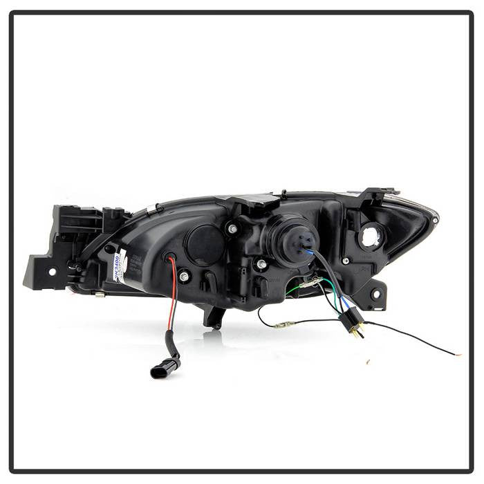PRO-YD-M304-DRL-BK_Spyder Mazda 3 04-08 4Dr DRL Projector Headlights Black backside of the rear back panel