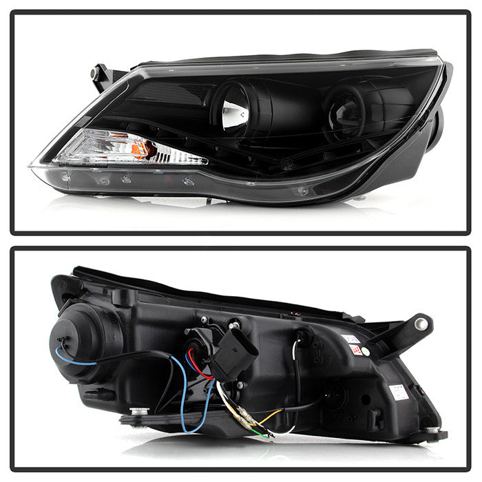 PRO-YD-VTIG09-DRL-BK Tiguan 09-11 DRL Projector Headlights Black backside back housing
