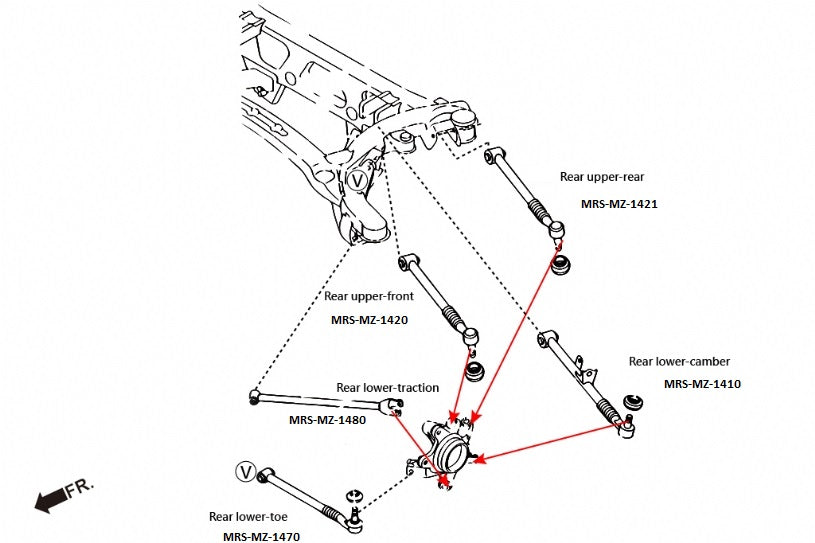 Rear Lower Links for Mazda RX-8 04-12 / MX-5 06-15