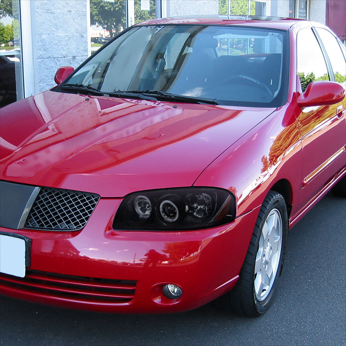 Spe-D 2004-2006 Nissan Sentra Projector Spec-D Headlights Black Smoked