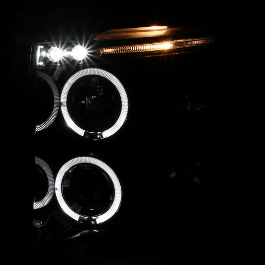 2007-2013 Silverado Dual Halo Projector Spec-D Headlights Black