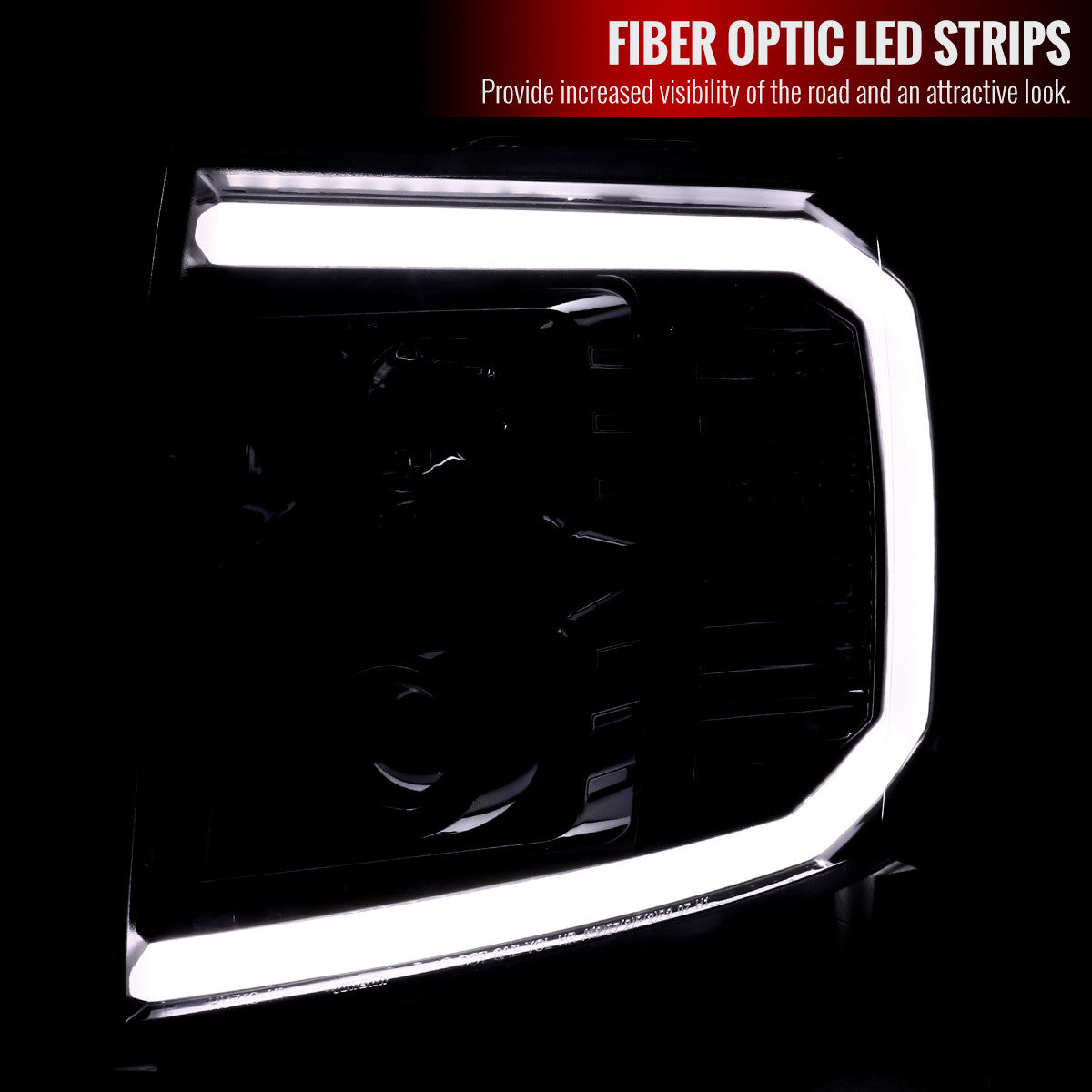 Spe-D 2007-2013 Silverado LED Bar Projector Spec-D Headlights Black Clear