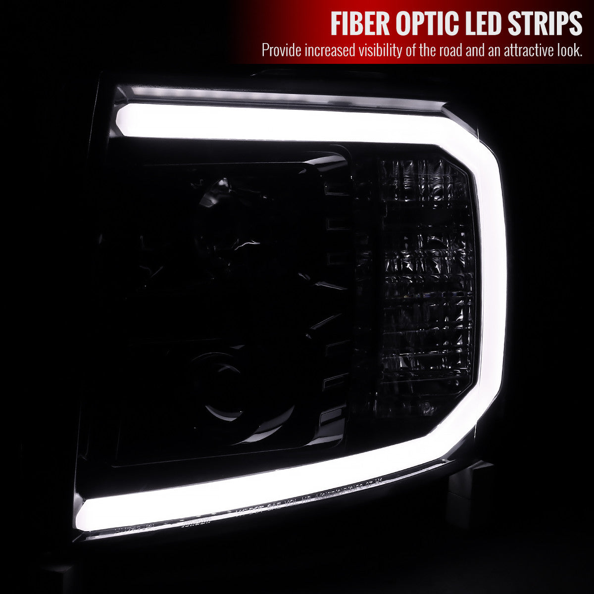 Spe-D 2007-2014 Silverado LED Bar Proj Spec-D Headlights Black Smoked