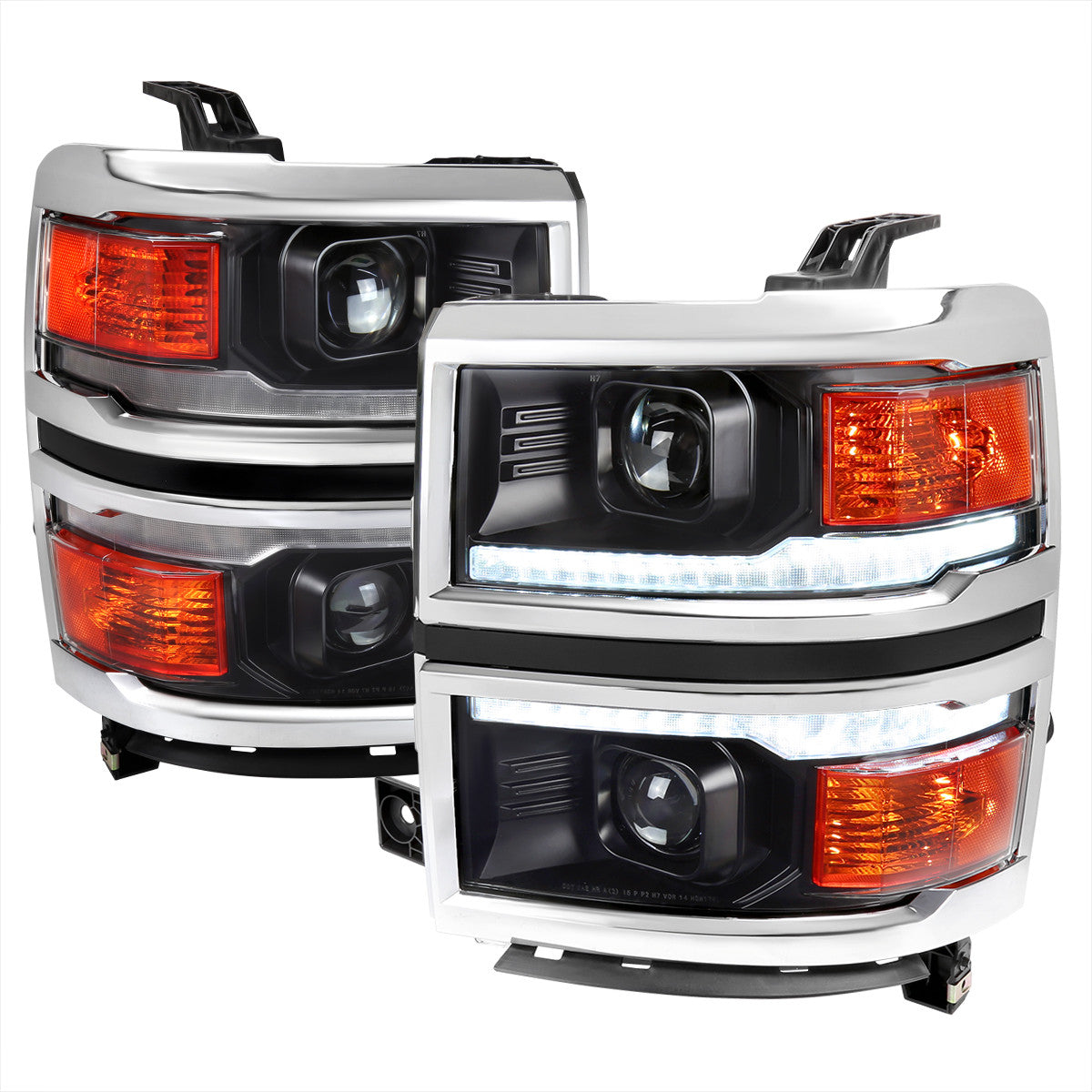 Spec-D 2014-15 Silverado 1500 Projector Headlights Sequential Chrome
