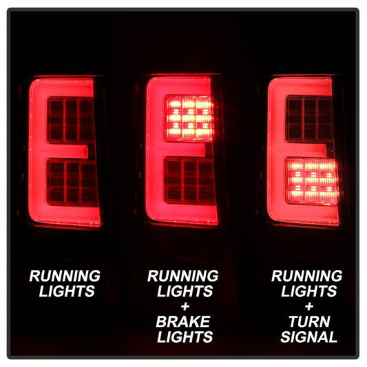 Spyder 05-06 Grand Cherokee V2 LED bar tail lights chrome installed