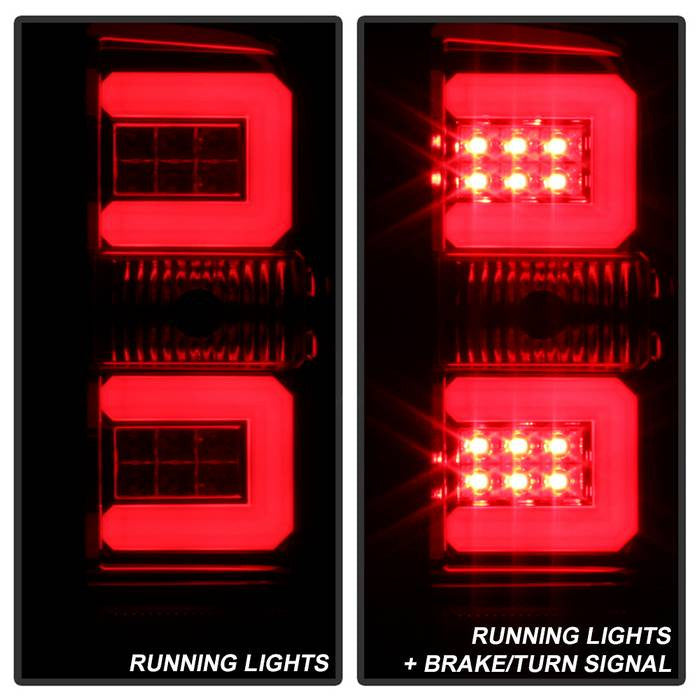 Spyder 16-18 Silverado 1500 2500 3500HD installed LED bar tail lights red