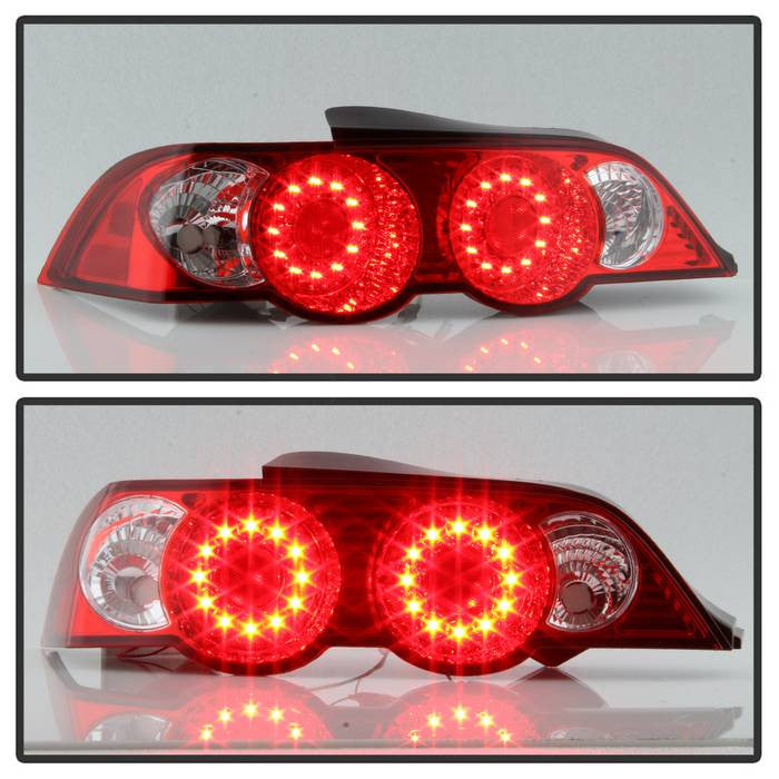 Spyder Acura 02-04 RSX LED installed tail lights red
