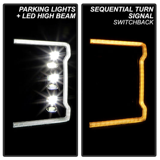 Spyder Apex Ford F-350 Super Duty Full LED Headlights switch back signal