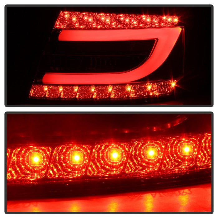 Spyder 05-08 Audi A6 4DR LED bar tail lights installed smoke