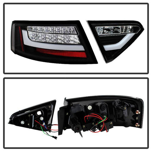 Spyder Audi 2008-12 A5 LED tail lights black Incandescent model