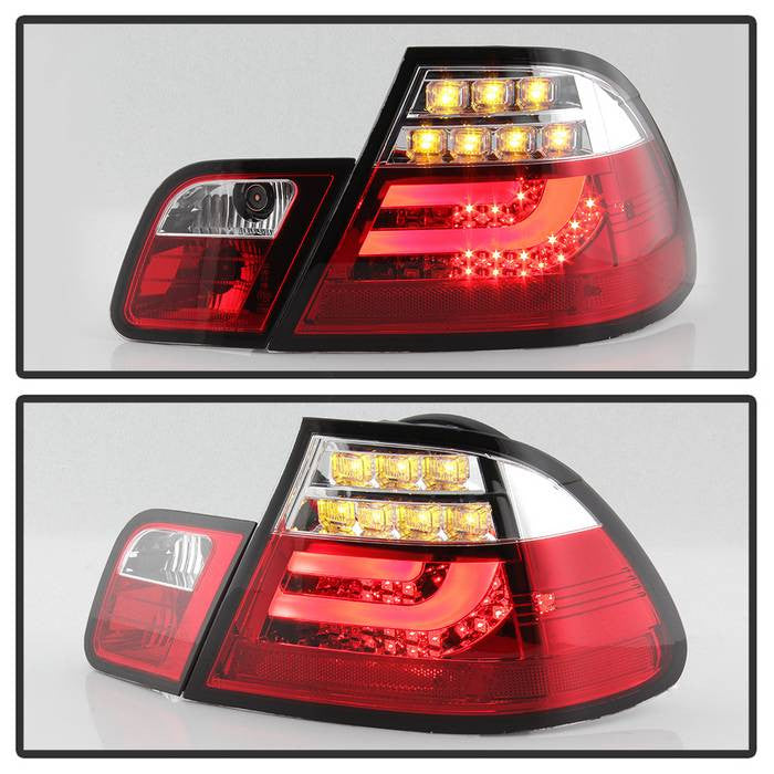 Spyder BMW 00-03 3-Series E46 coupe LED bar tail lights red