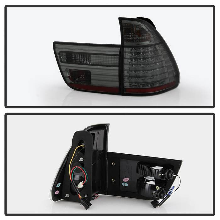 Spyder BMW 2000-06 X5 E53 4PCS LED tail lights -Brake-LED smoke