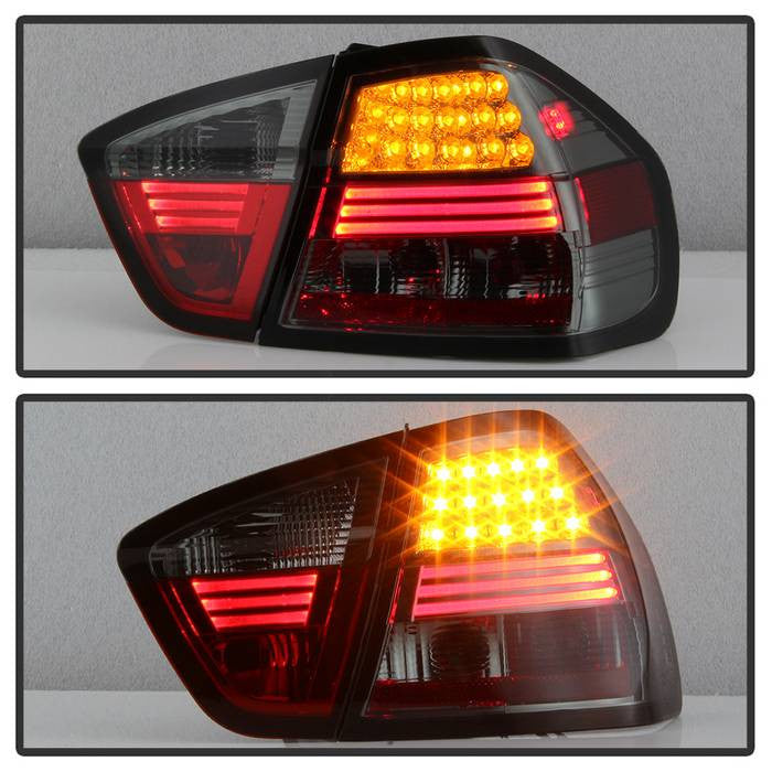 Spyder BMW 06-08 3-Series E90 sedan LED tail lights smoke