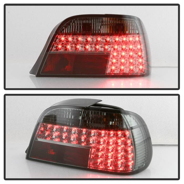Spyder BMW 95-01 7-Series E38 installed LED tail lights smoke