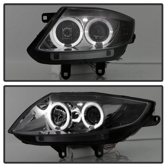 Spyder BMW Z4 03-08 Projector Headlights Halogen Model LED Halo Smoke