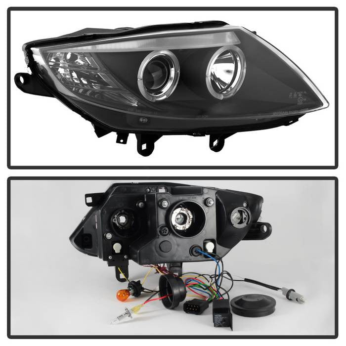 Spyder BMW Z4 03-08 Projector Headlights Xenon HID Model LED Halo Black