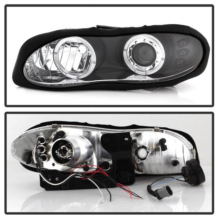 Spyder Chevy Camaro 98-02 Projector Headlights LED Halo Black