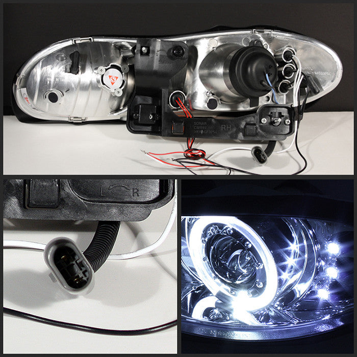 Spyder Chevy Camaro 98-02 Projector Headlights LED Halo Chrome