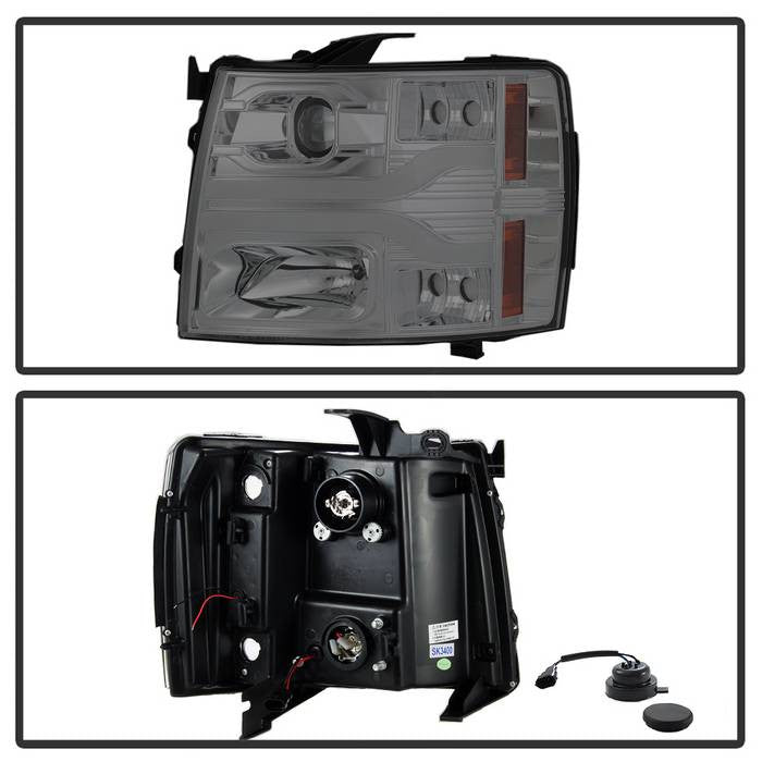 Spyder Chevy Silverado 1500 07-13 / 2500HD / 3500HD 07-14 Version 3 Projector Headlights LED DRL Smoke