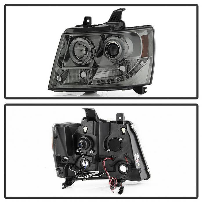 Spyder Chevy Suburban 1500 2500 07-14 Tahoe 07-14 Avalanche 07-14 Projector Headlights LED Halo Smoke
