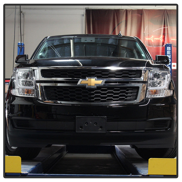 Spyder Chevy Tahoe Suburban 2015-2018 Projector LED Headlights DRL installed Chrome