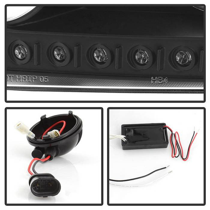 Spyder Dodge Charger 2006-10 Projector Headlights Halogen Model CCFL Halo LED Black