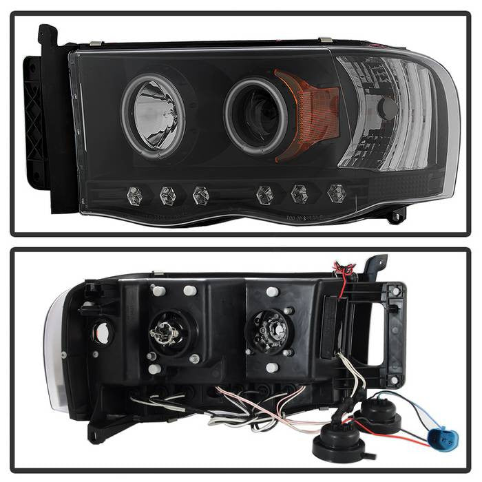 Spyder Dodge Ram 1500 02-05 / Ram 2500 / 3500 03-05 Projector Headlights CCFL Halo LED Black