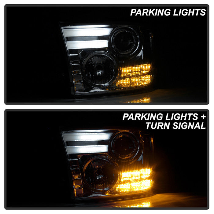Spyder Dodge Ram 1500 09-18 Ram 2500 3500 10-19 Projector Headlights Halogen Model DRL Smoke installed