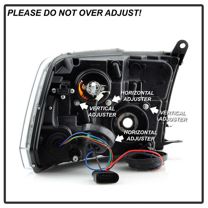 Spyder Dodge Ram 1500 13-18 / Ram 2500 3500 13-19 Projector Headlights Light Bar DRL Chrome