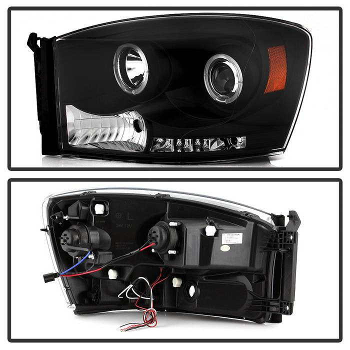 Spyder Dodge Ram 1500 06-08 Projector Headlights LED Halo Black