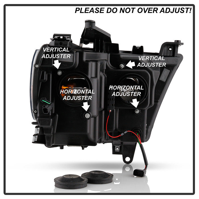 Spyder Dodge Ram 1500 2019-2020 Halogen Model Projector Headlights Sequential Signal Black led