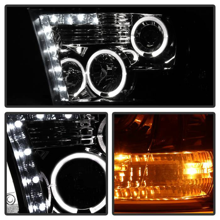 Spyder Dodge Ram 1500 2500 3500 09-19 Halo Pro LED Headlights Smoke halogen installed