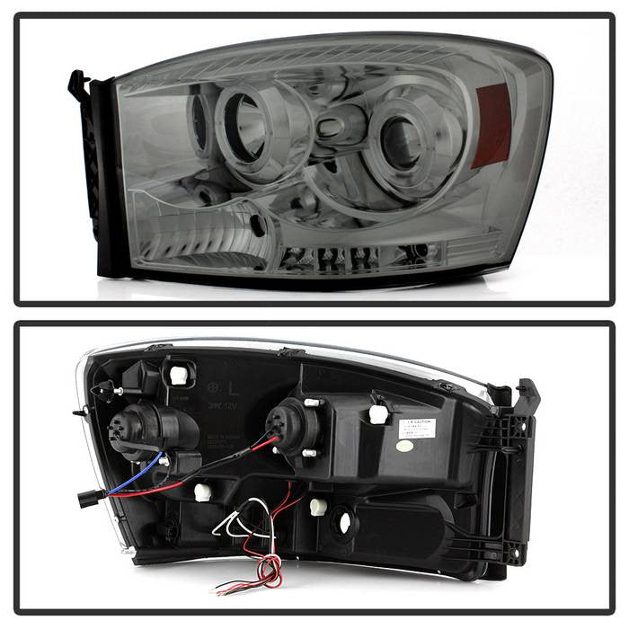 Spyder Dodge Ram 1500 06-08 Projector Headlights LED Halo Smoke