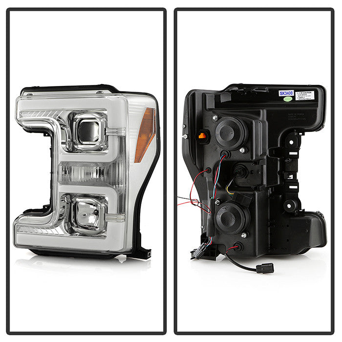 Spyder F250 F350 F450 Super Duty 2017 Pro Headlights Chrome