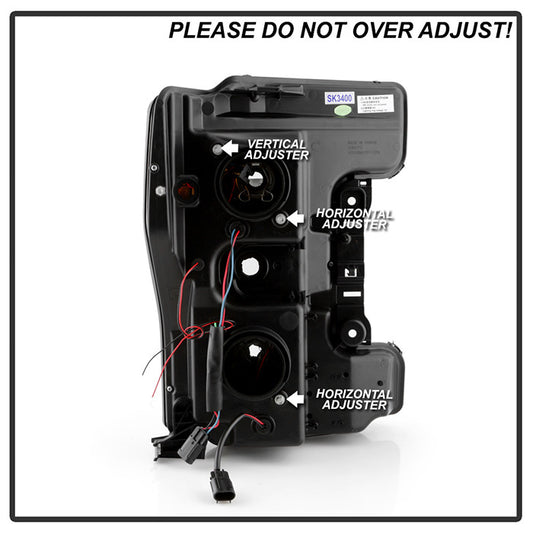 Spyder F250 F350 F450 Super Duty Pro Headlights Chrome